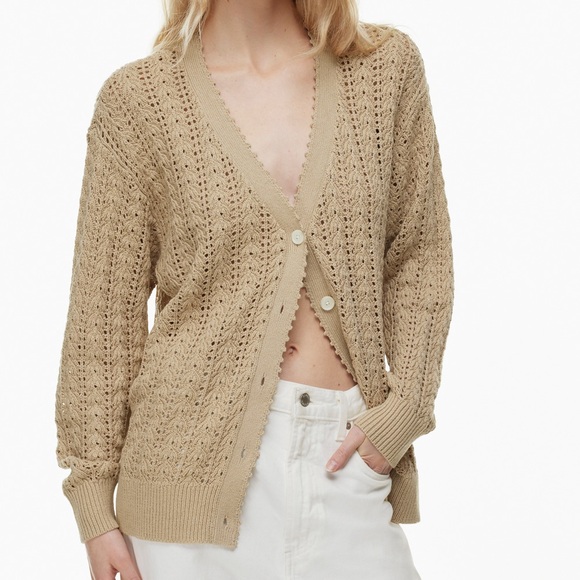 NWT Aritzia Wilfred color Humus beige Reverence Cardigan